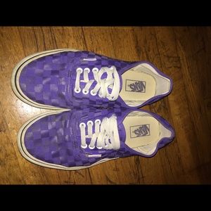 Purple checkered Vans